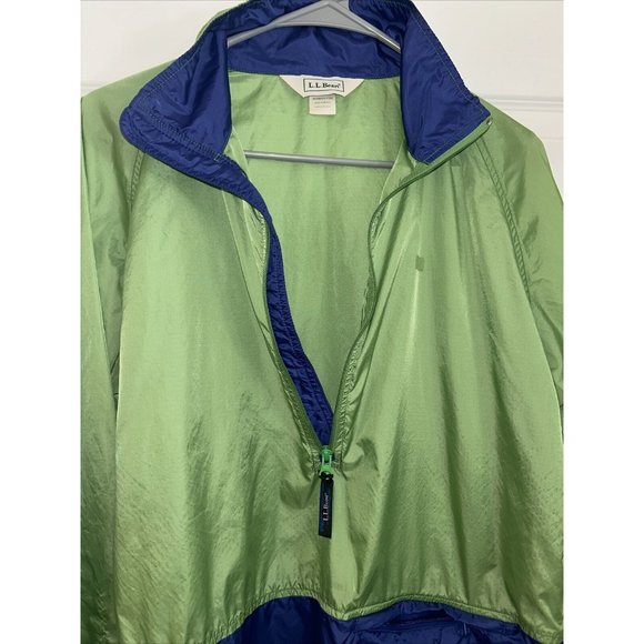 LL Bean Jacket Womens M Reg Yellow Lightweight Wind Rain  FG85 Nylon Zip - Picture 6 of 9